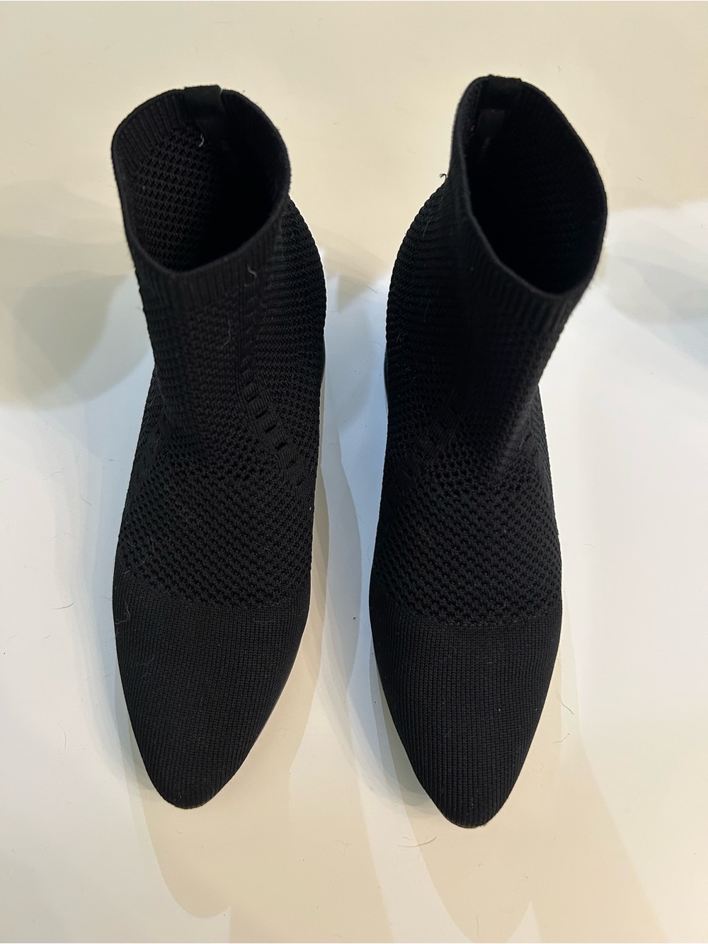 Eileen Fisher Black Knit Pointed Sock Boots